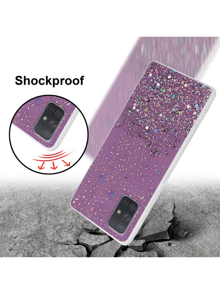 cadorabo Hülle für Samsung Galaxy A71 4G Glitter in Lila mit Glitter günstig kaufen onesize