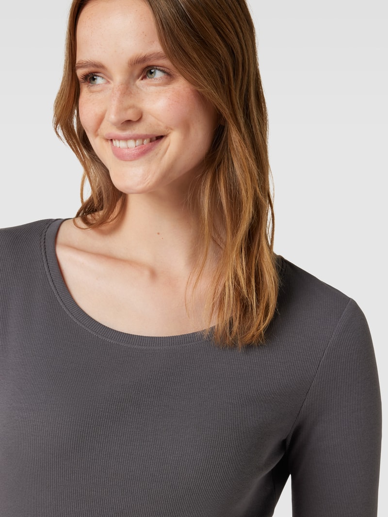 T-Shirt mit Rundhalsausschnitt Modell 'Mila' in anthrazit
