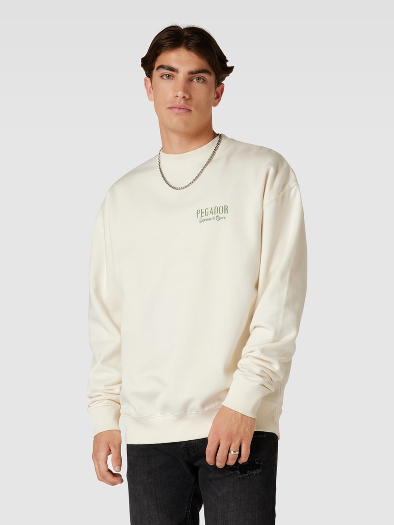 Oversized Sweatshirt mit Label-Print Modell 'Racoon' in offwhite