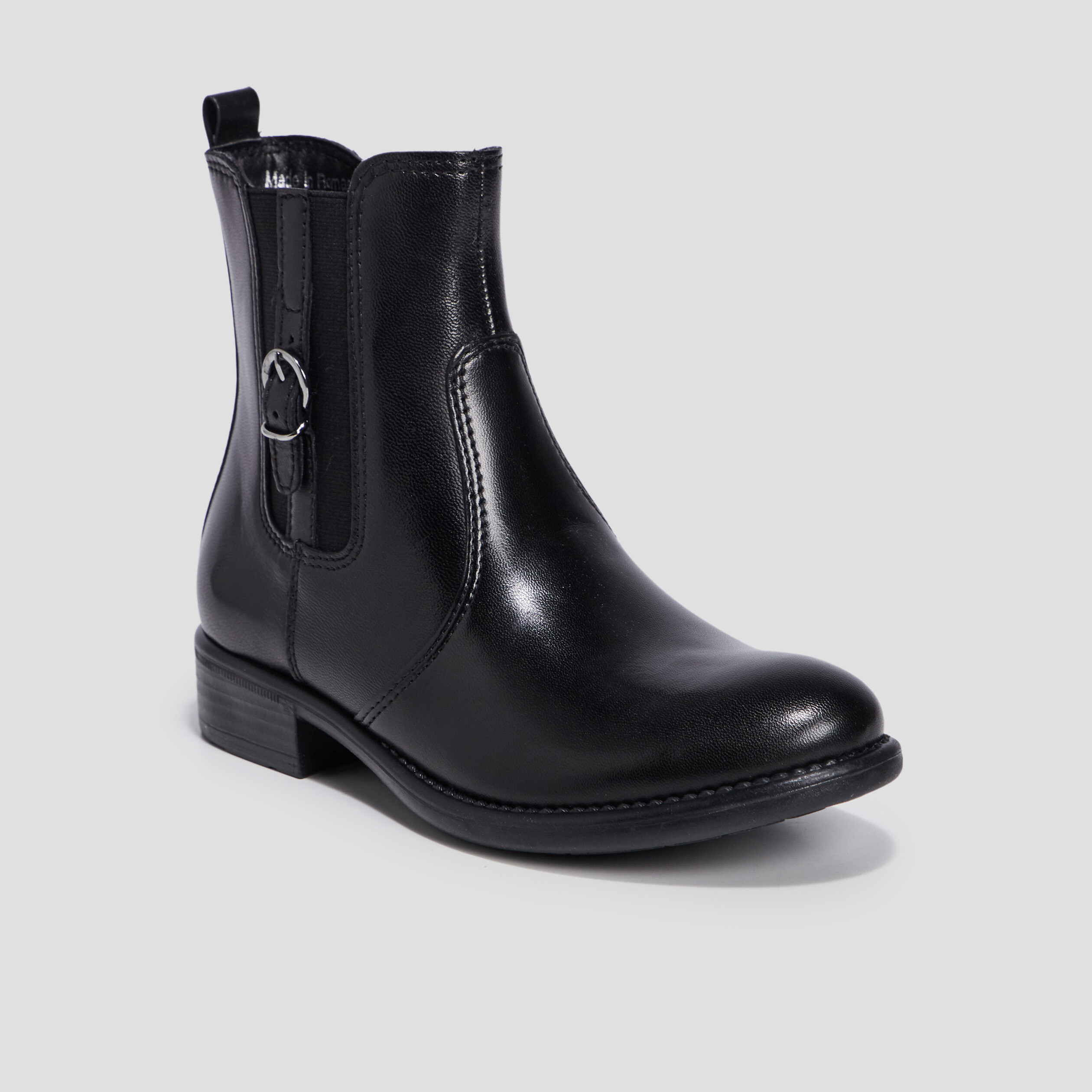 Bottines en cuir noir fille | La Halle