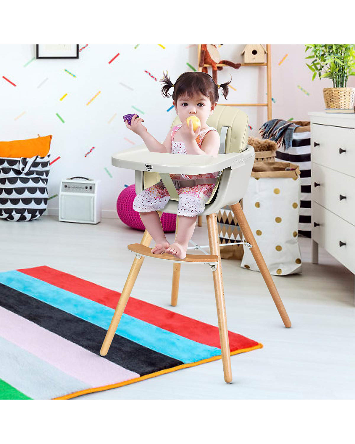 Babyhochstuhl mit einstellbares Esstischchen