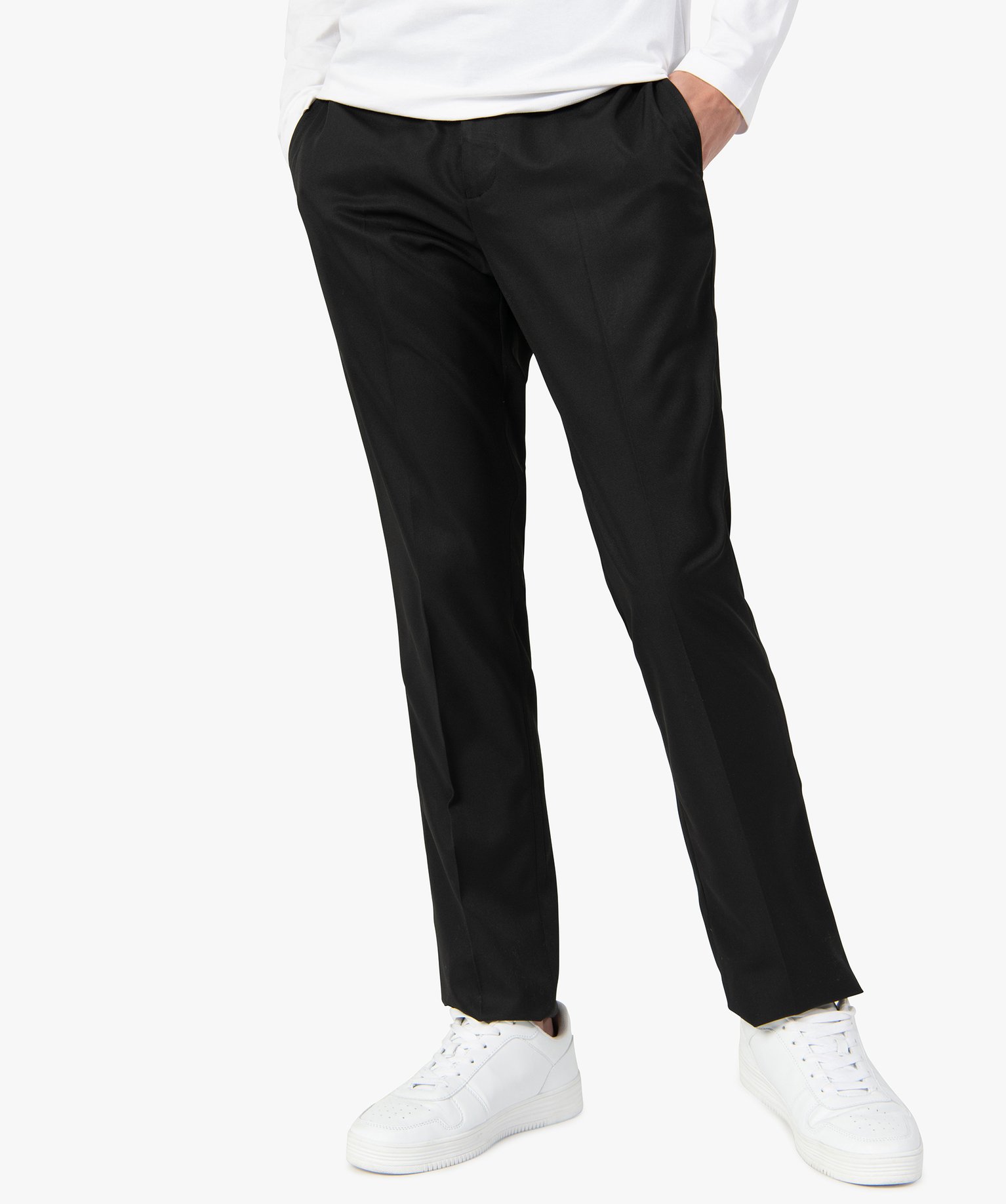 Pantalon de costume homme aux reflets satinés gris fonce | GEMO