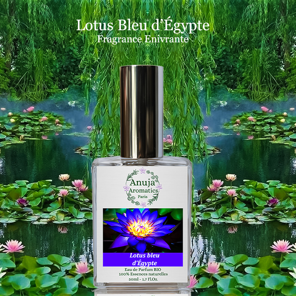 anuja aromatics Lotus Bleu d'Égypte Eau de Parfum Bio aux Essences 100 % Naturelles