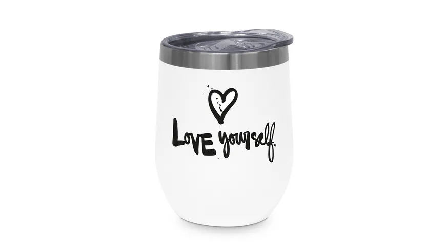 Design@Home Thermobecher Love yourself0,35l weiß/ schwarz