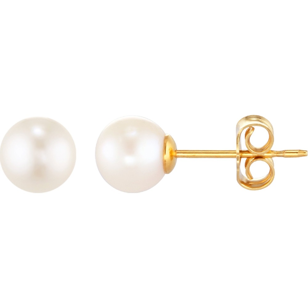 Valeria Boucles d'oreilles à fermoir à poussette 375 Or jaune blanche Boucles d'oreilles