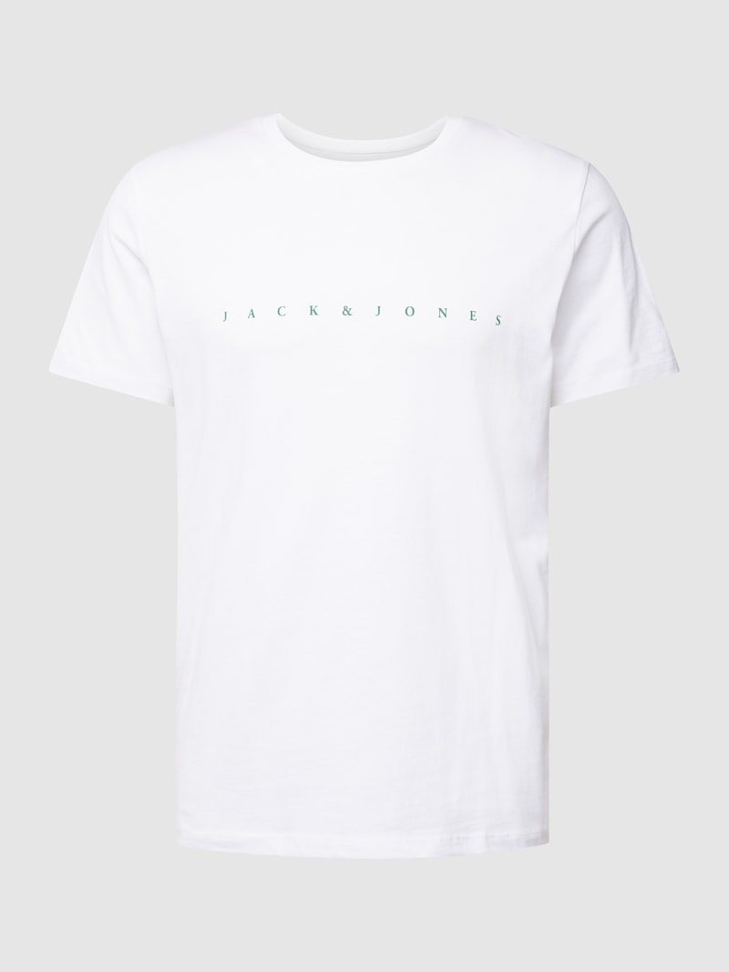 T-Shirt aus Baumwolle mit Label-Detail Modell 'FONT' in weiß