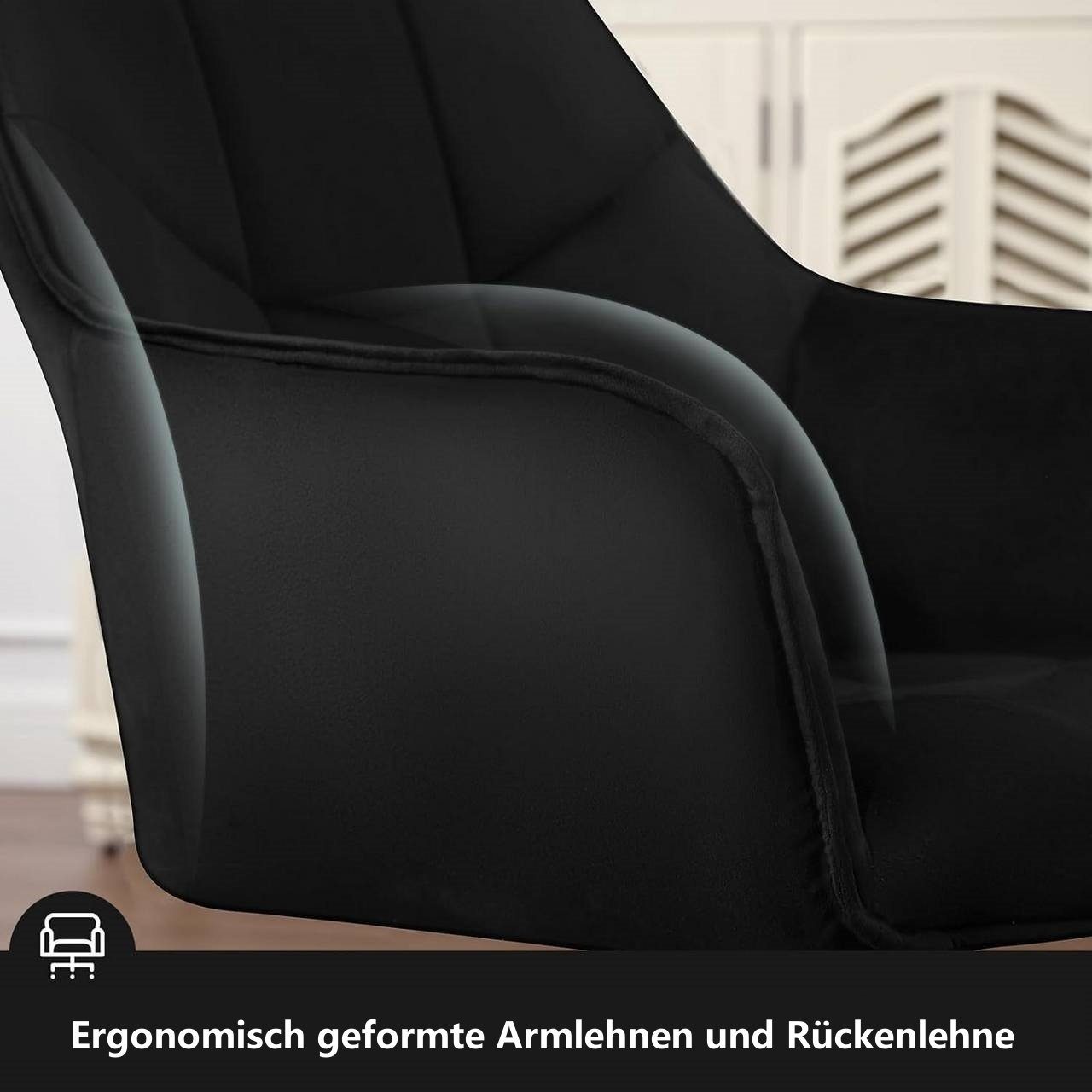 Woltu 4-Fußstuhl (2 St), Esszimmerstuhl drehbar, gepolsterter, Metallbeine