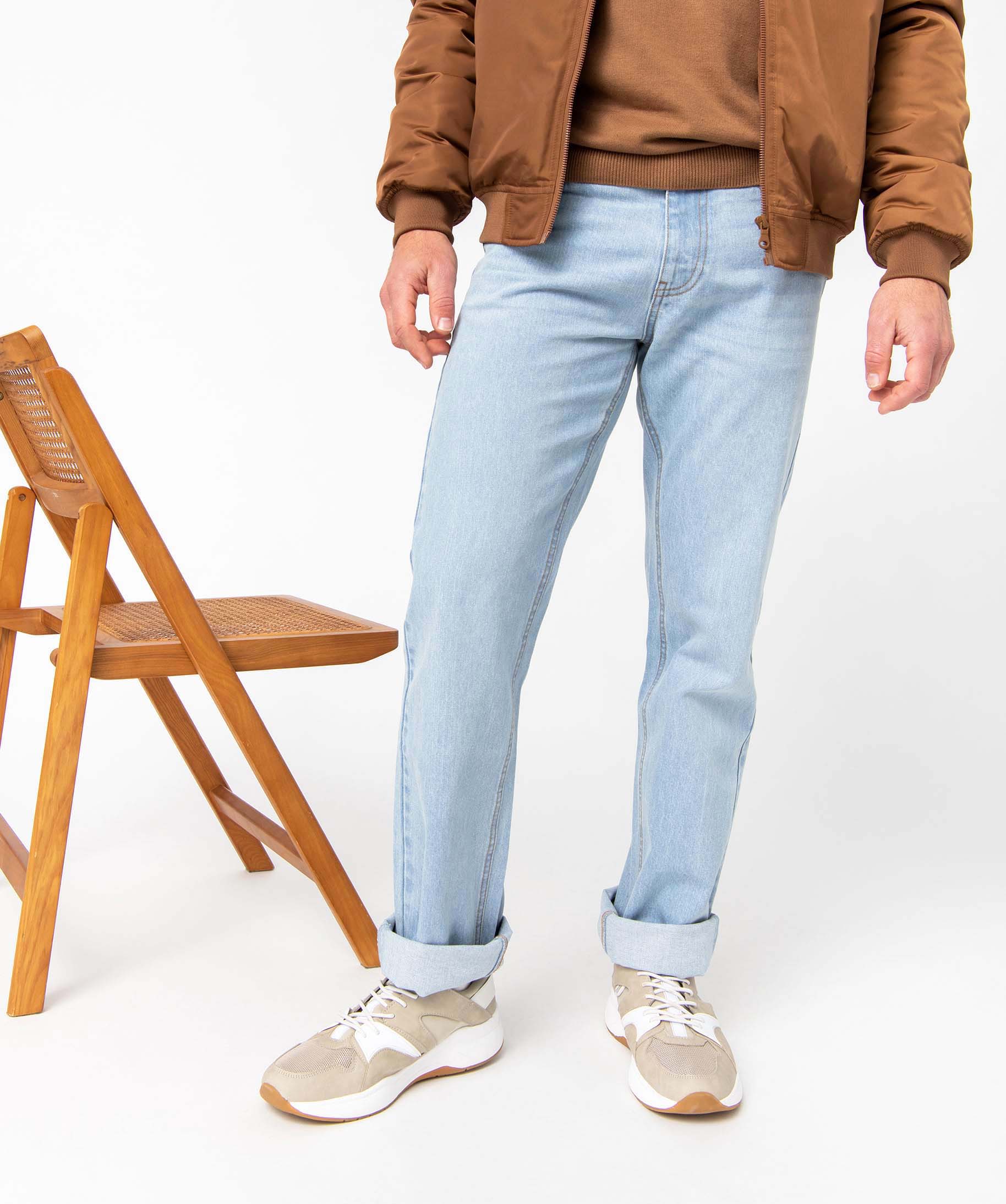 Jean homme coupe Regular légèrement délavé bleach | GEMO