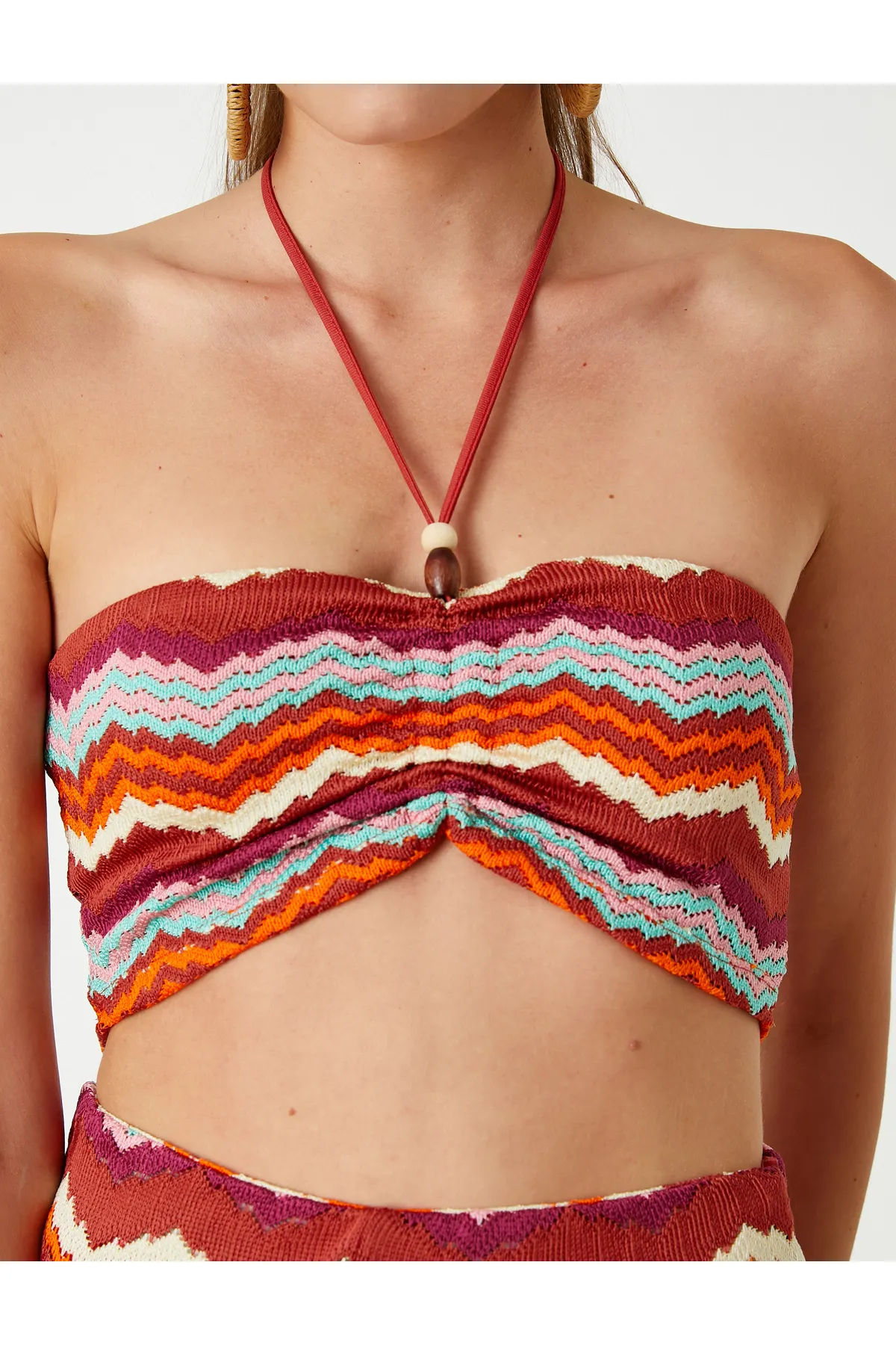 Koton  Neckholder-Bustier mit Perlendetail