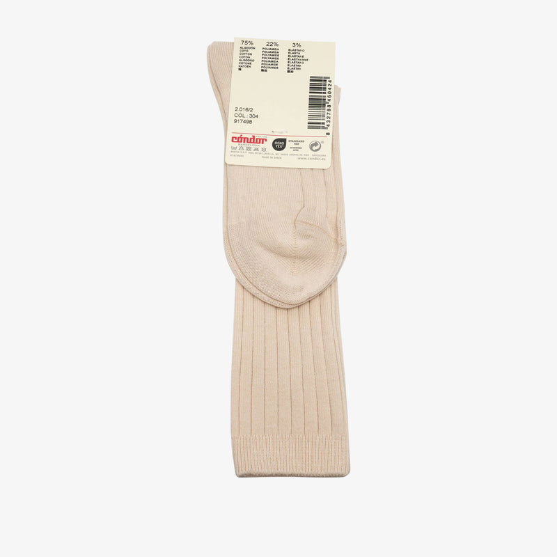 rib kniestrümpfe - Beige
