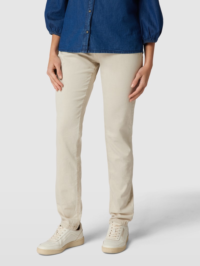Jeans mit Label-Detail Modell 'MALIBU' in kitt