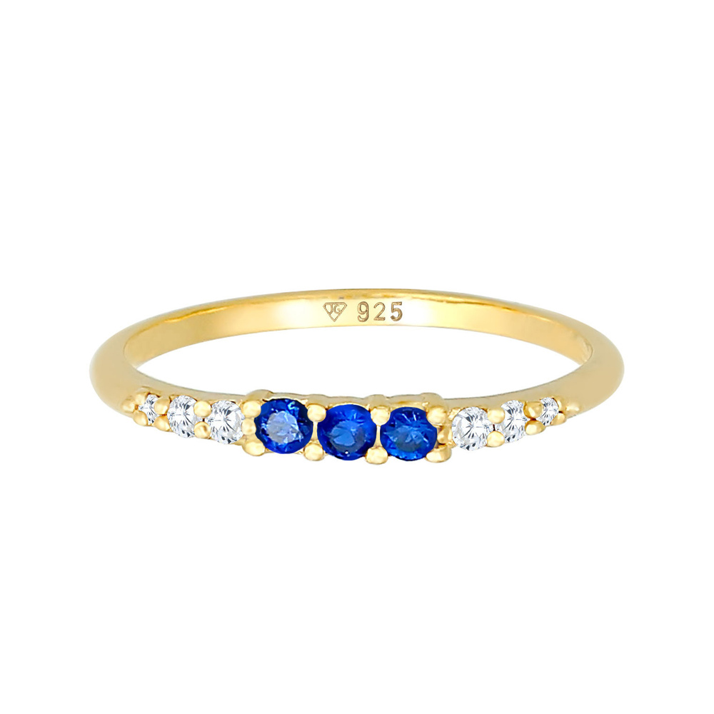 Elli Elli Bague Bague pour femme élégante avec cristaux de zirconium et saphir synthét Bague