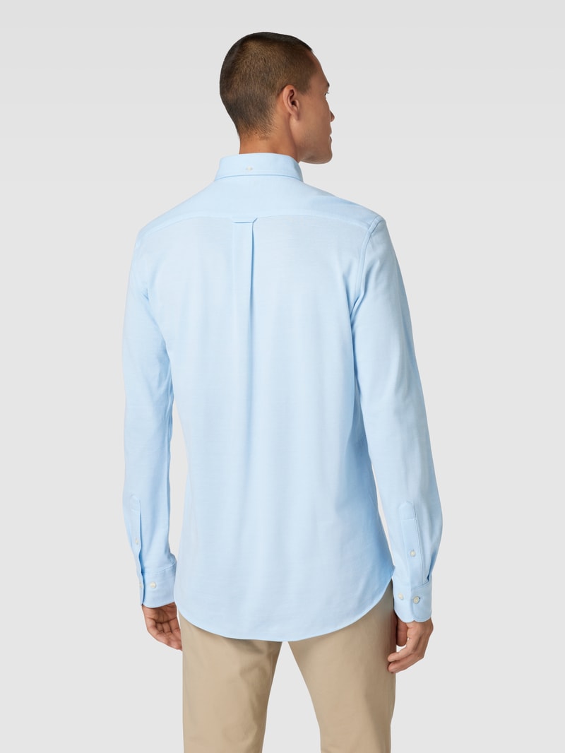 Regular Fit Freizeithemd mit Button-Down-Kragen Modell 'PIQUE' in bleu