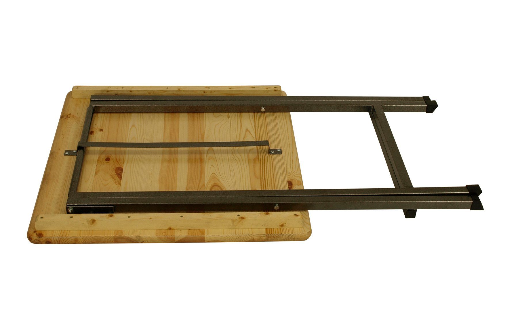DEGAMO Stehtisch ZÜRICH (1-St), Tischplatte Kiefer 78x78cm quadratisch, klappbar, Gestell Stahl