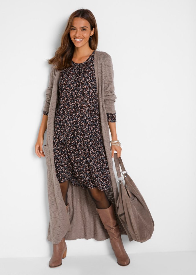 Web-Kleid, langarm