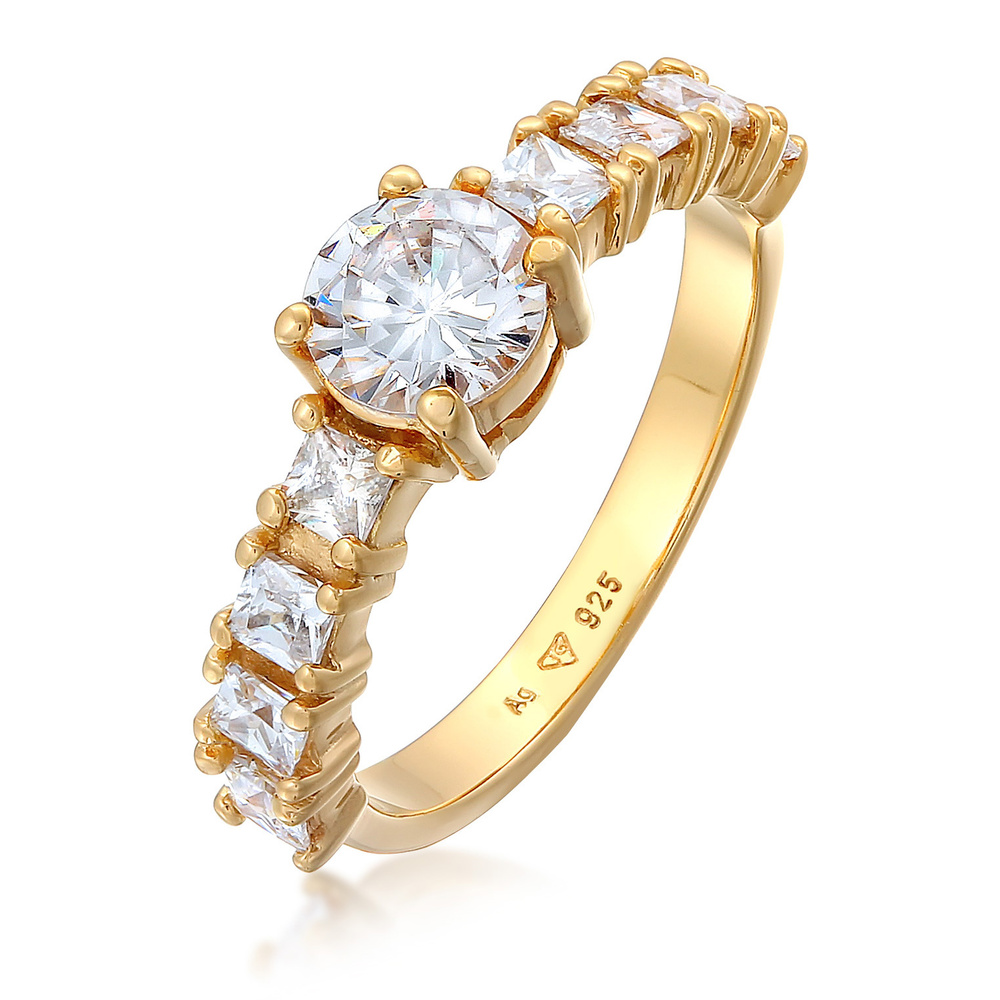 Elli Elli Bague Femmes Bague de fiançailles élégante avec Cristal de Zirconium en Arge Bague