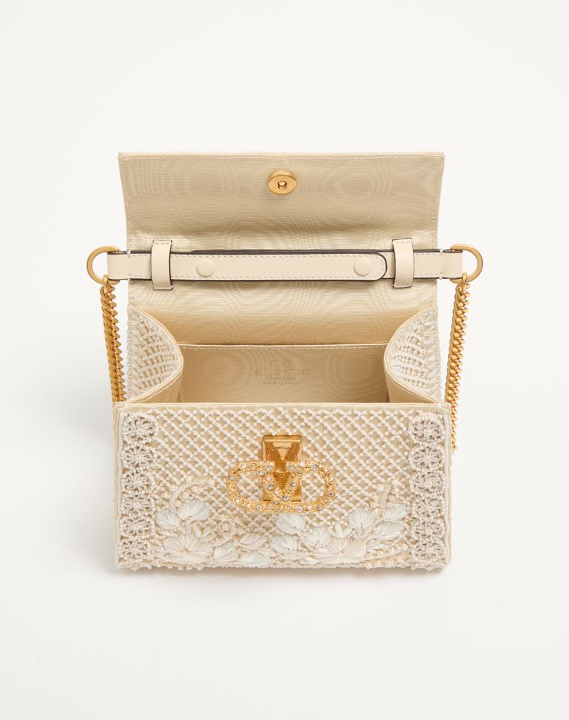 Bolsa Valentino Garavani Vsling Mini Bordada com Logotipo de Joias