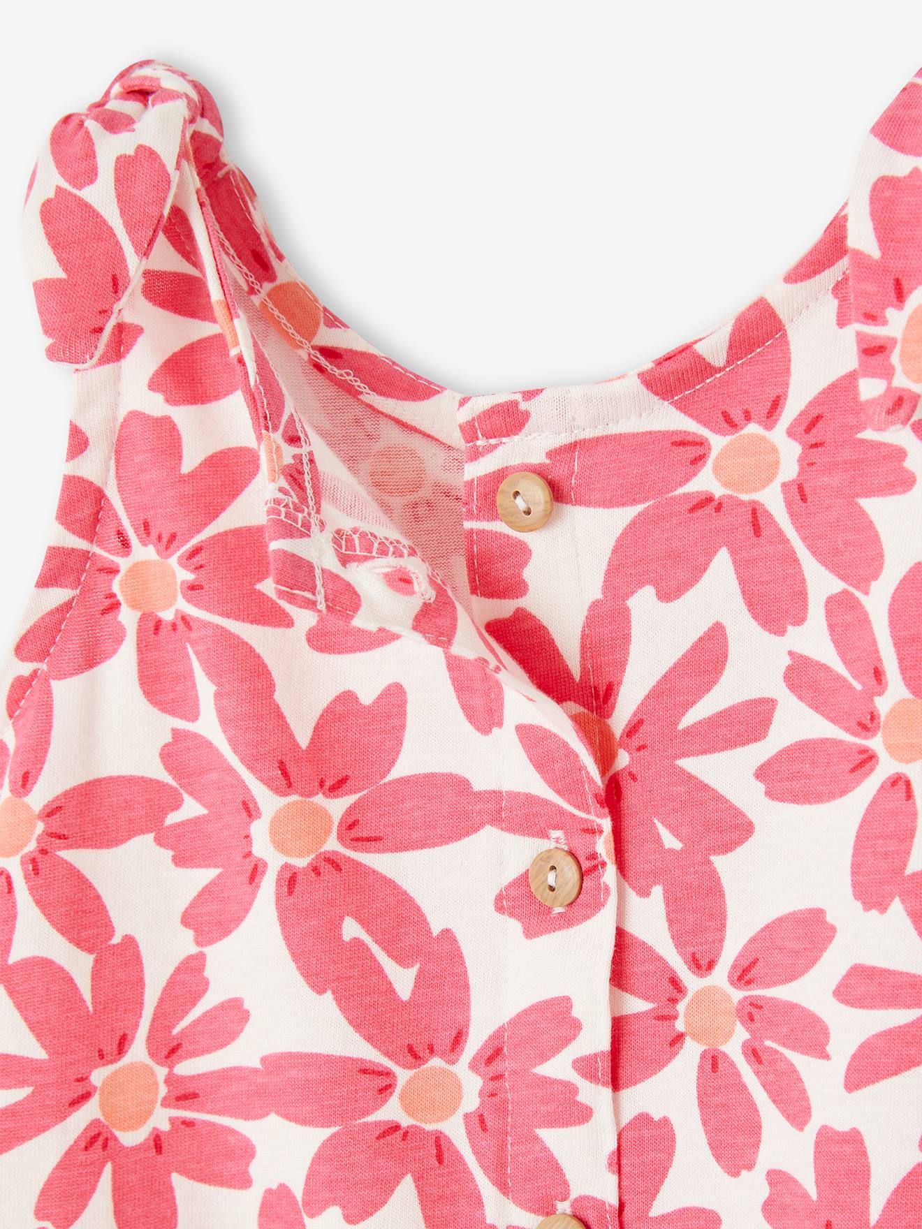 Vertbaudet Mädchen Baby Sommer-Overall - blau bedruckt