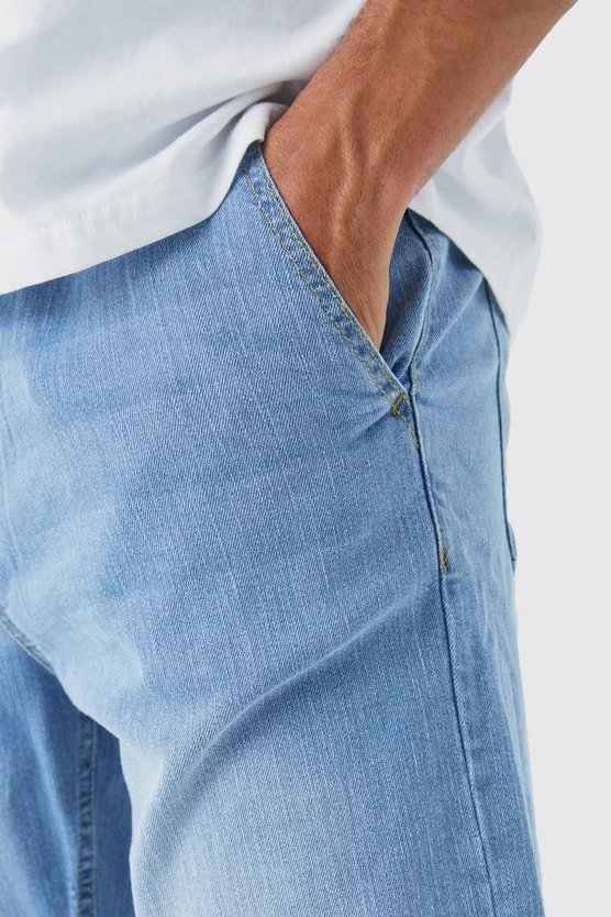 Jogginghose aus Stretch-Denim mit geradem Bein