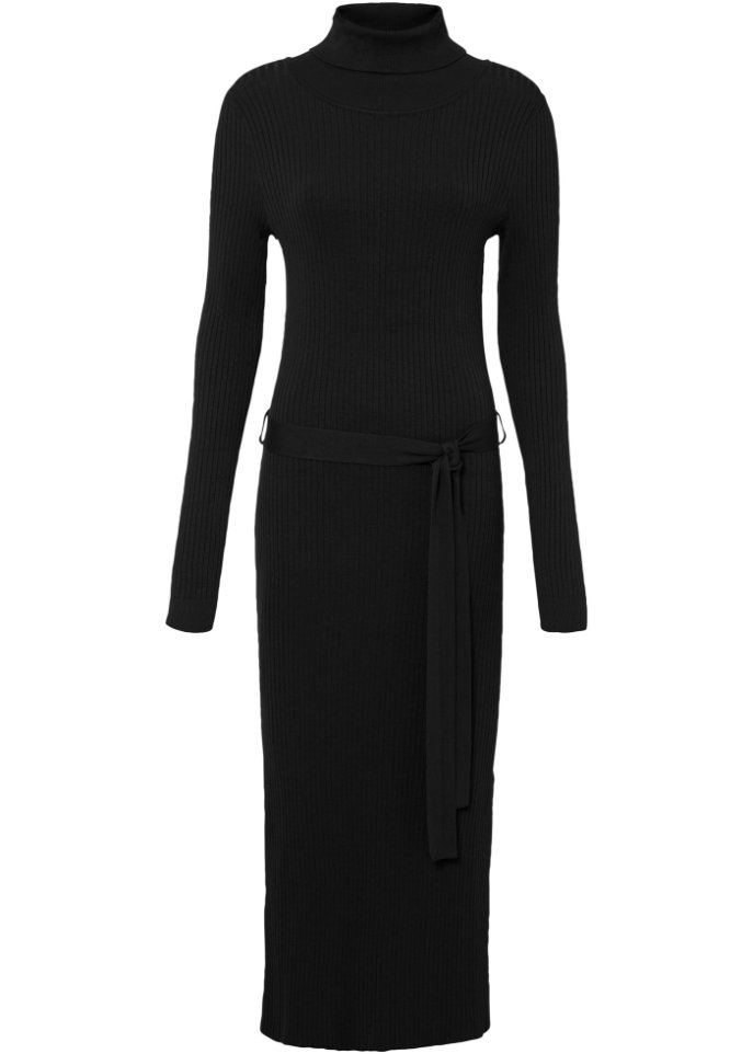 Strickkleid mit Bindegürtel