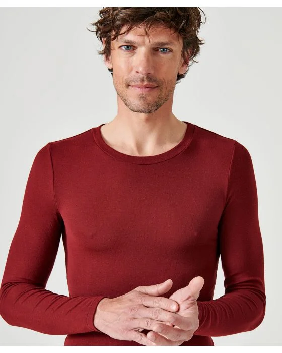 T-shirt col rond fine côte Thermolactyl Sensitive, manches longues