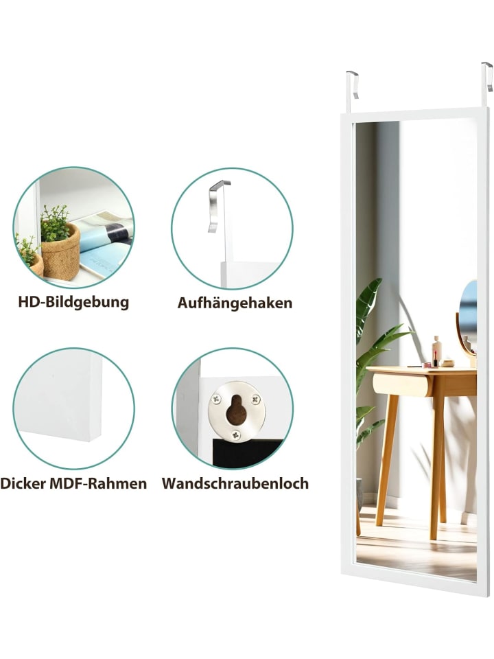 COSTWAY Wandspiegel in Weiß günstig kaufen 120 cm