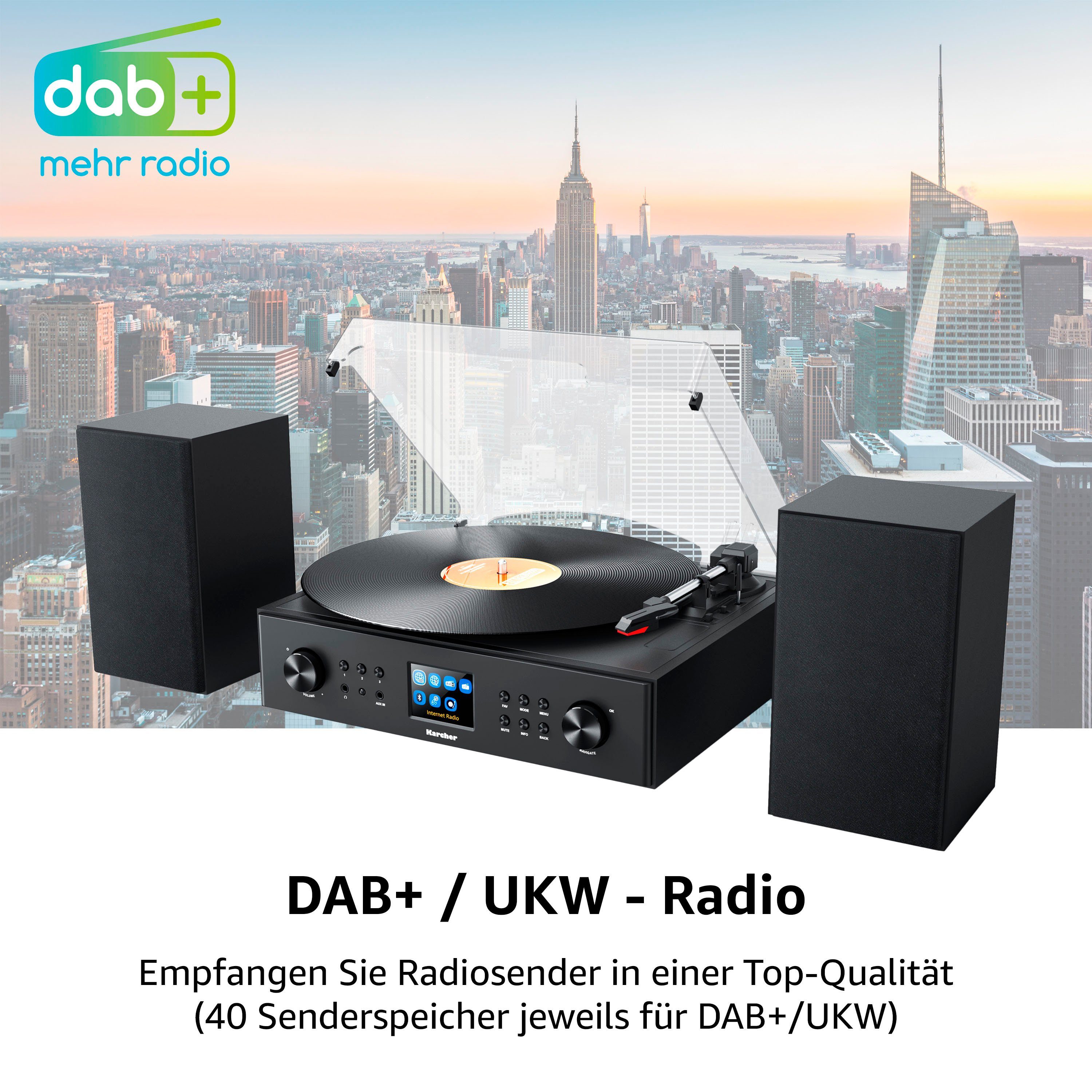 Karcher MC 8000DI Stereoanlage (Digitalradio (DAB), Internetradio, UKW mit RDS, 20 W)