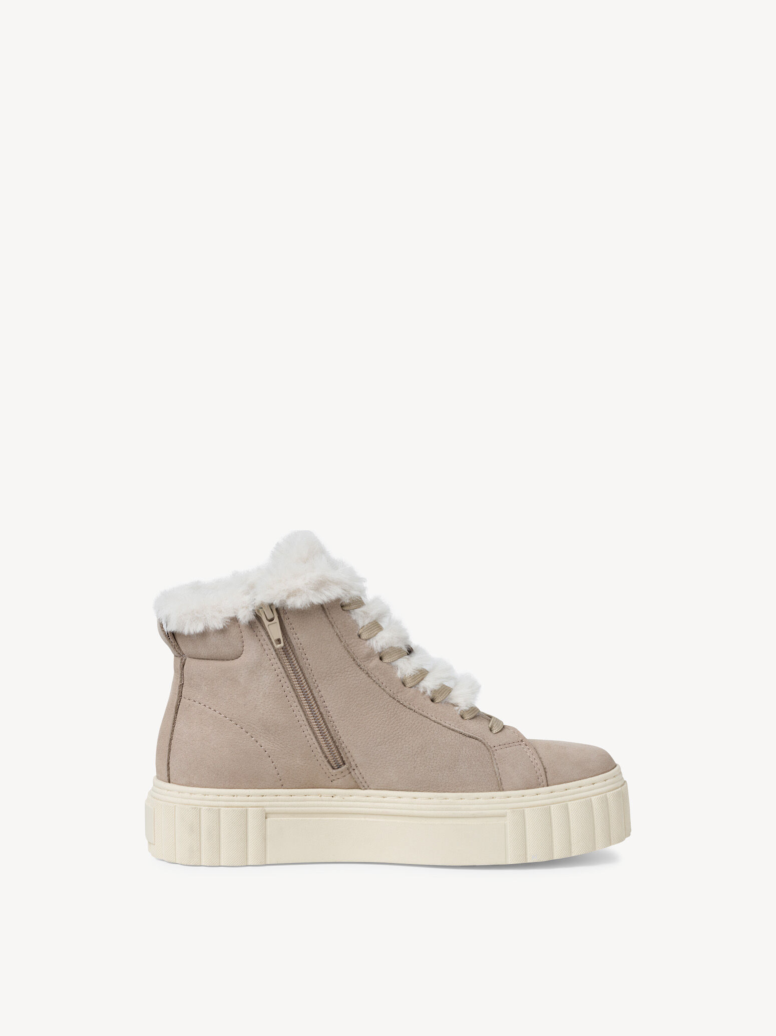 Bottine en cuir - beige doublure chaude