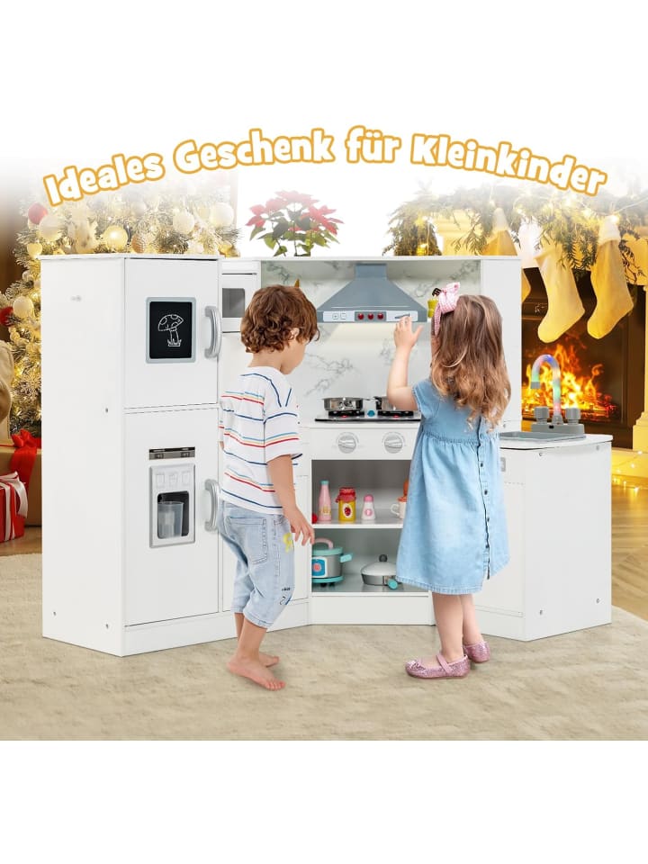 COSTWAY Spielküche Eck ab 3 Jahren in Weiß günstig kaufen onesize