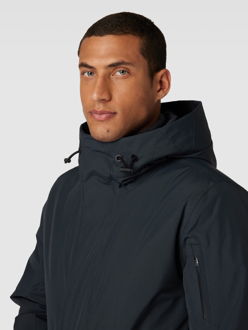 Mantel mit Kapuze Modell 'TRACER' in marineblau