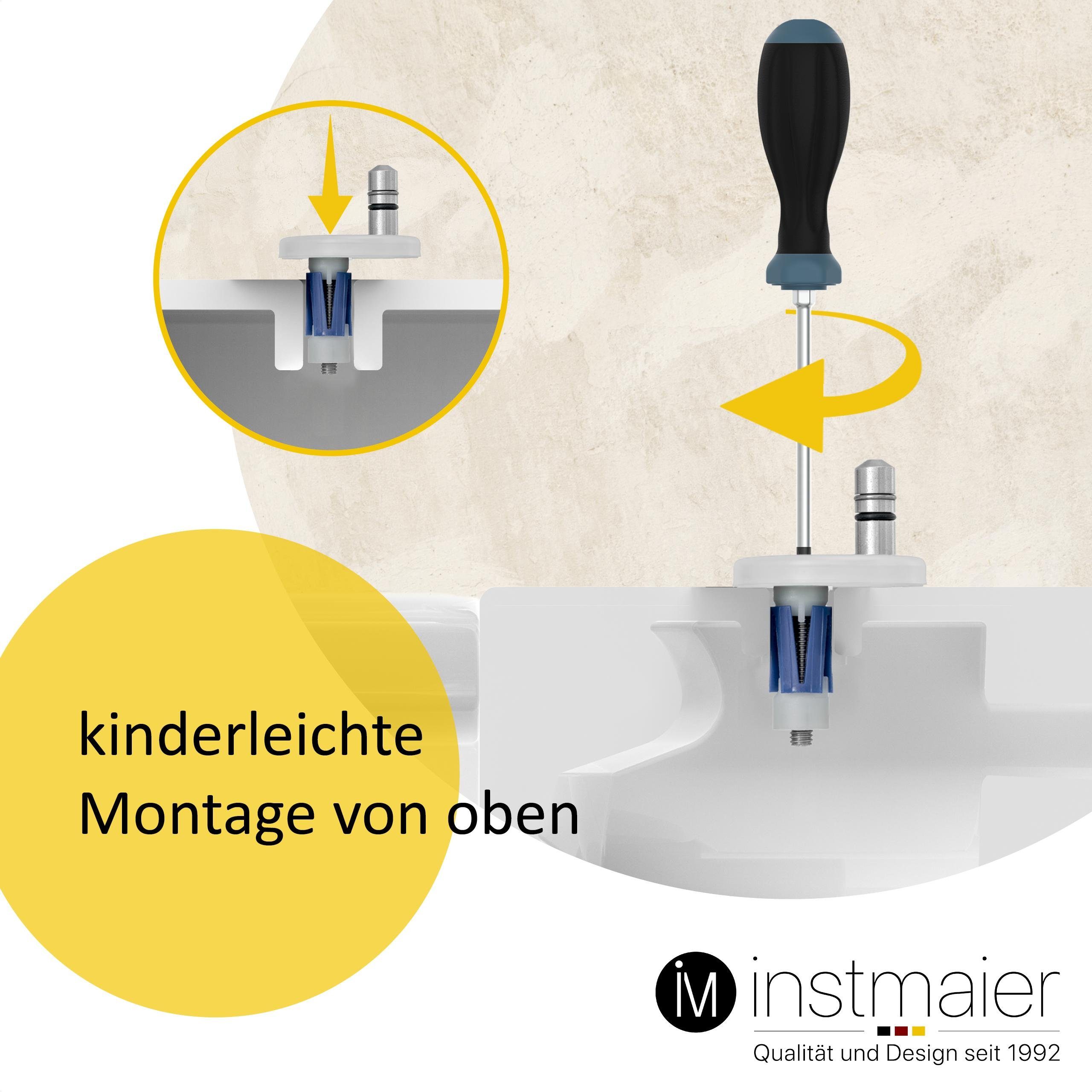 instmaier WC-Sitz Made in Germany, bakterienabweisendes duroplast, bis 250kg, weiß, mit Absenkautomatik, zur Reinigung abnehmbar