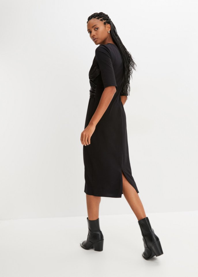 Kleid mit Satin-Einsatz