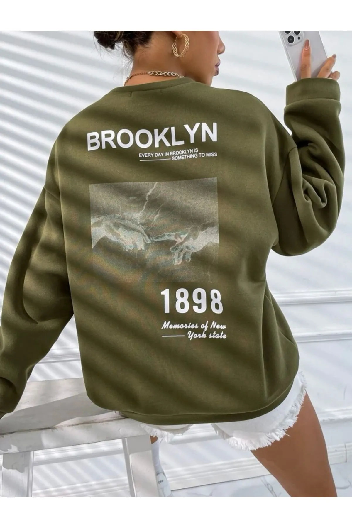 MOONBULL  Sweatshirt - Khaki - Regular Fit