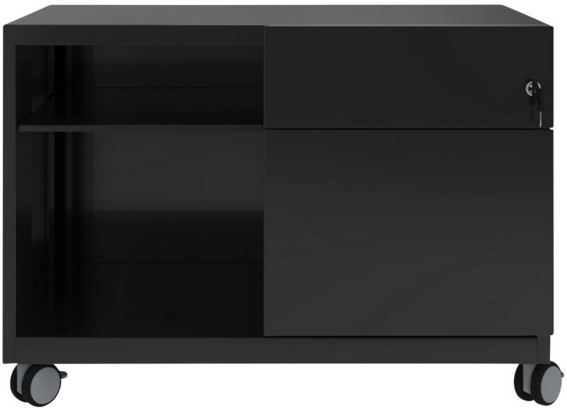 Bisley Rollcontainer Caddy Schublade rechts Schwarz 800 x 490 x 563 mm
