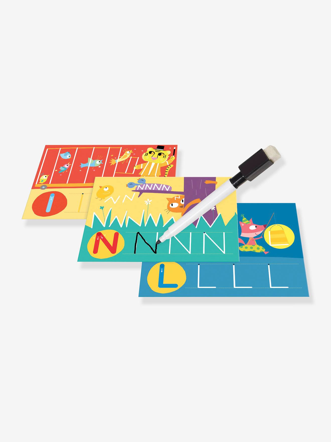 J'écris les lettres NATHAN bleu