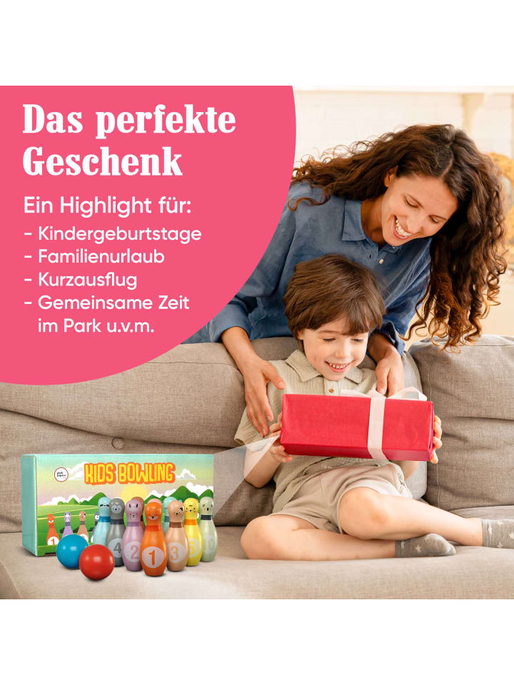 Pink Papaya Kegelspiel für Kinder 