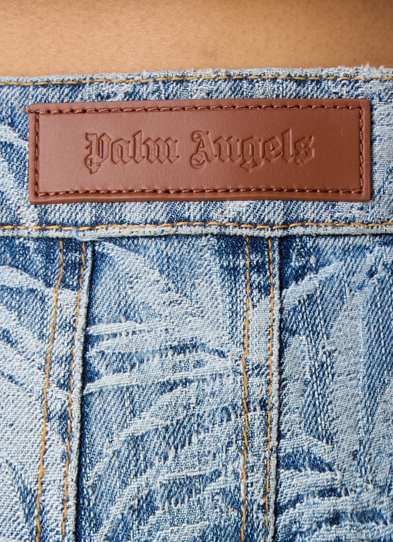 Palm Angels džinsi ar vidēji augstu jostasvietu un lapu apdruku