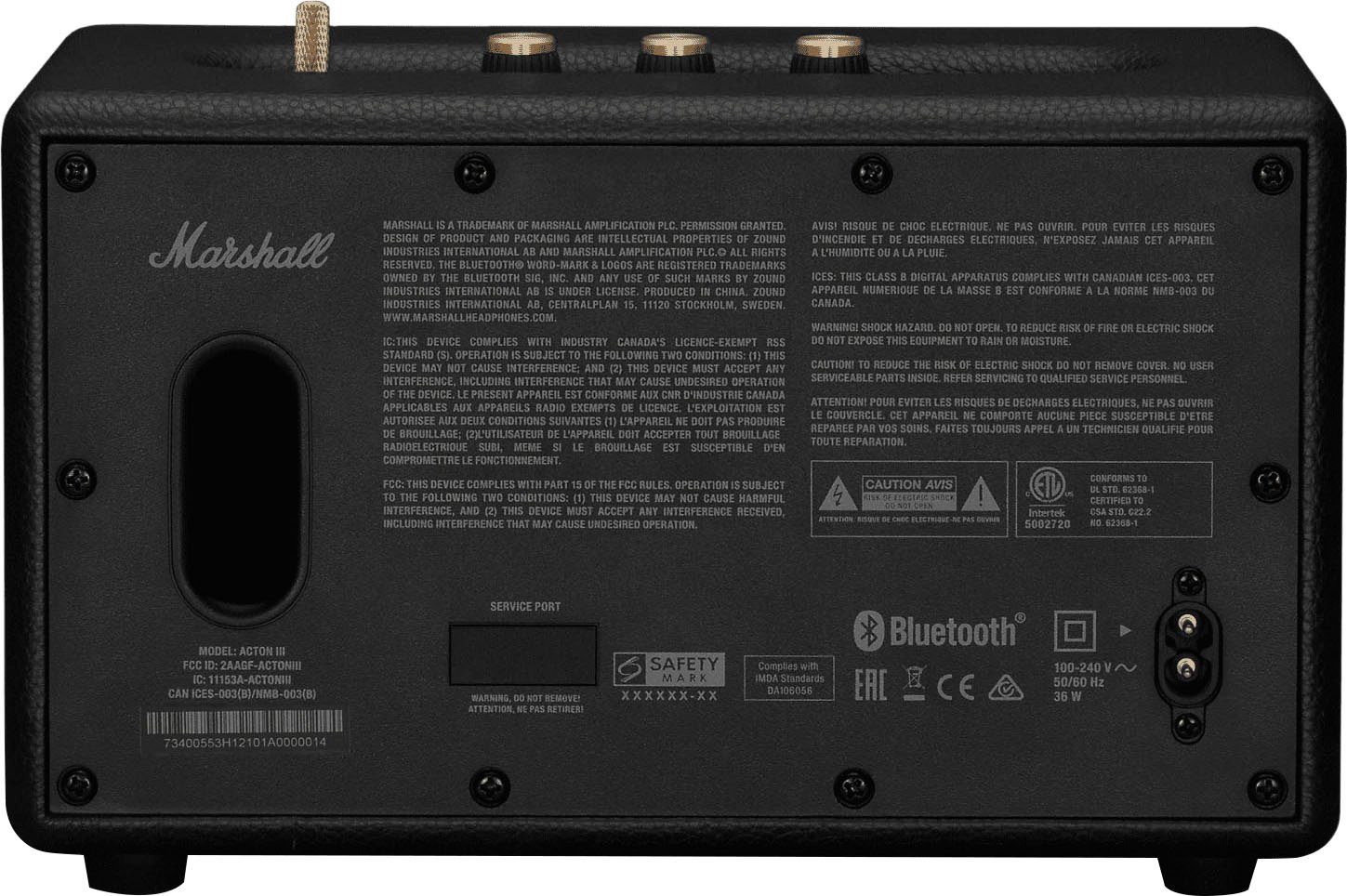 Marshall Acton III Stereo Bluetooth-Lautsprecher (Bluetooth, 60 W)