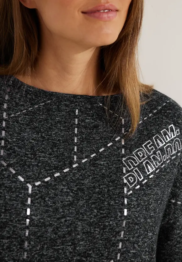 CECIL Langarmshirt mit Folienprint