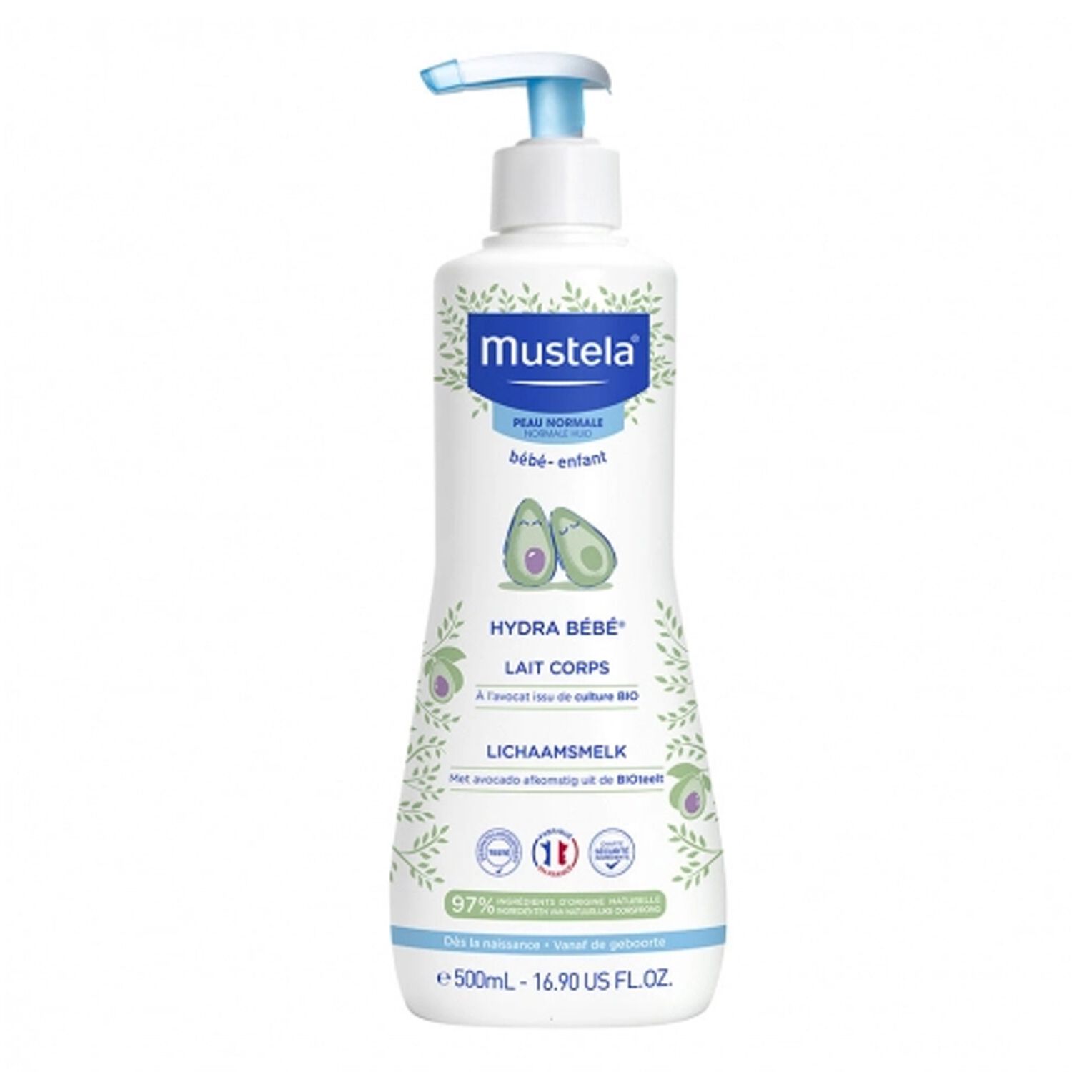Mustela Hydra Bébé Bio Lait Corps Peau Normale 500 ml