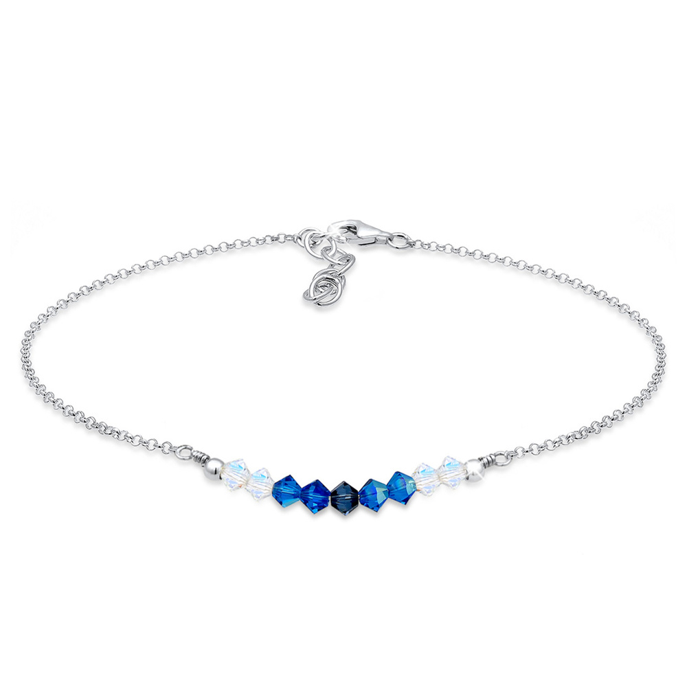 Elli Elli Bracelet de Cheville Femme Pendentif de Boule Moderne avec Cristaux en Argen Bijoux