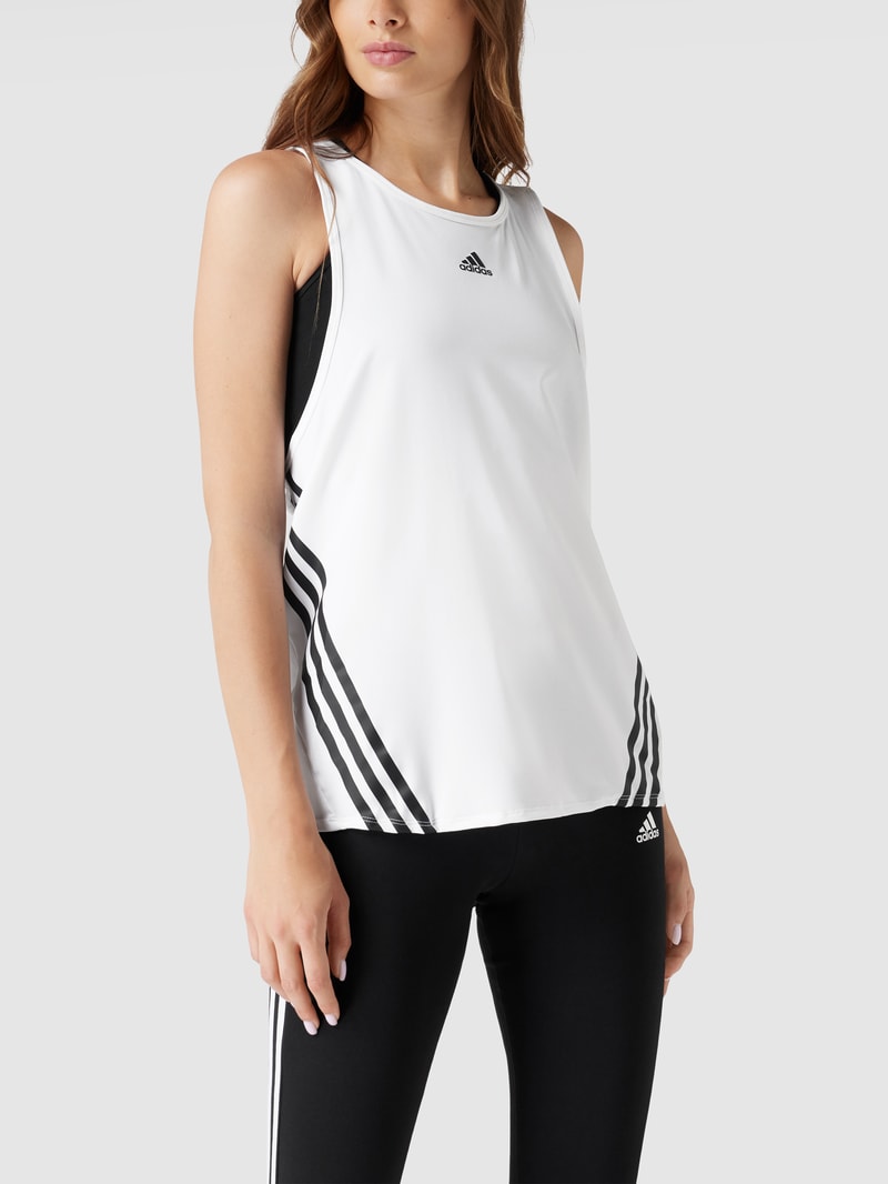 Tanktop mit Label-Print in weiß