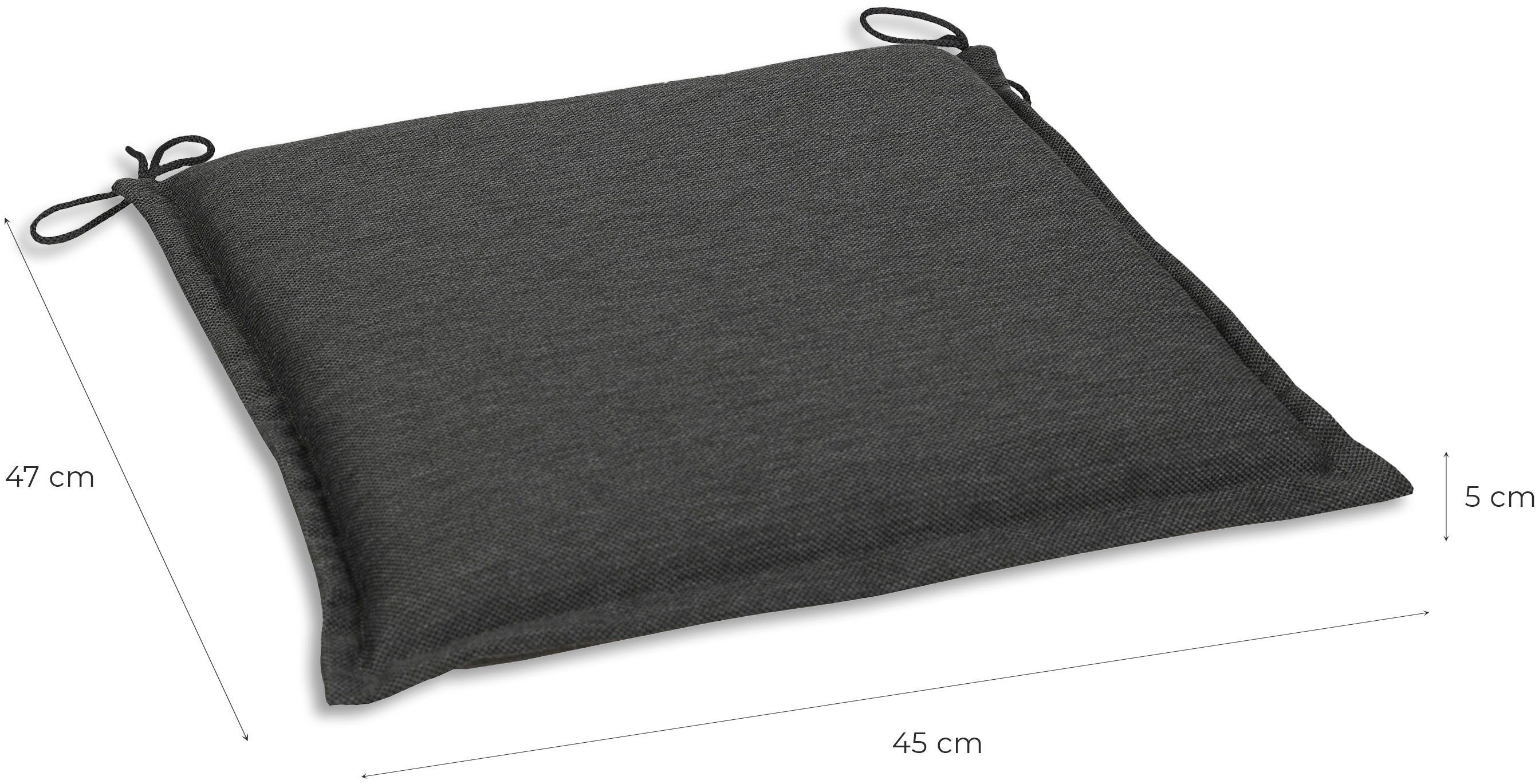 GO-DE Sitzkissen Dora, 2er Set, 45x47x40 cm, wasserabweisend