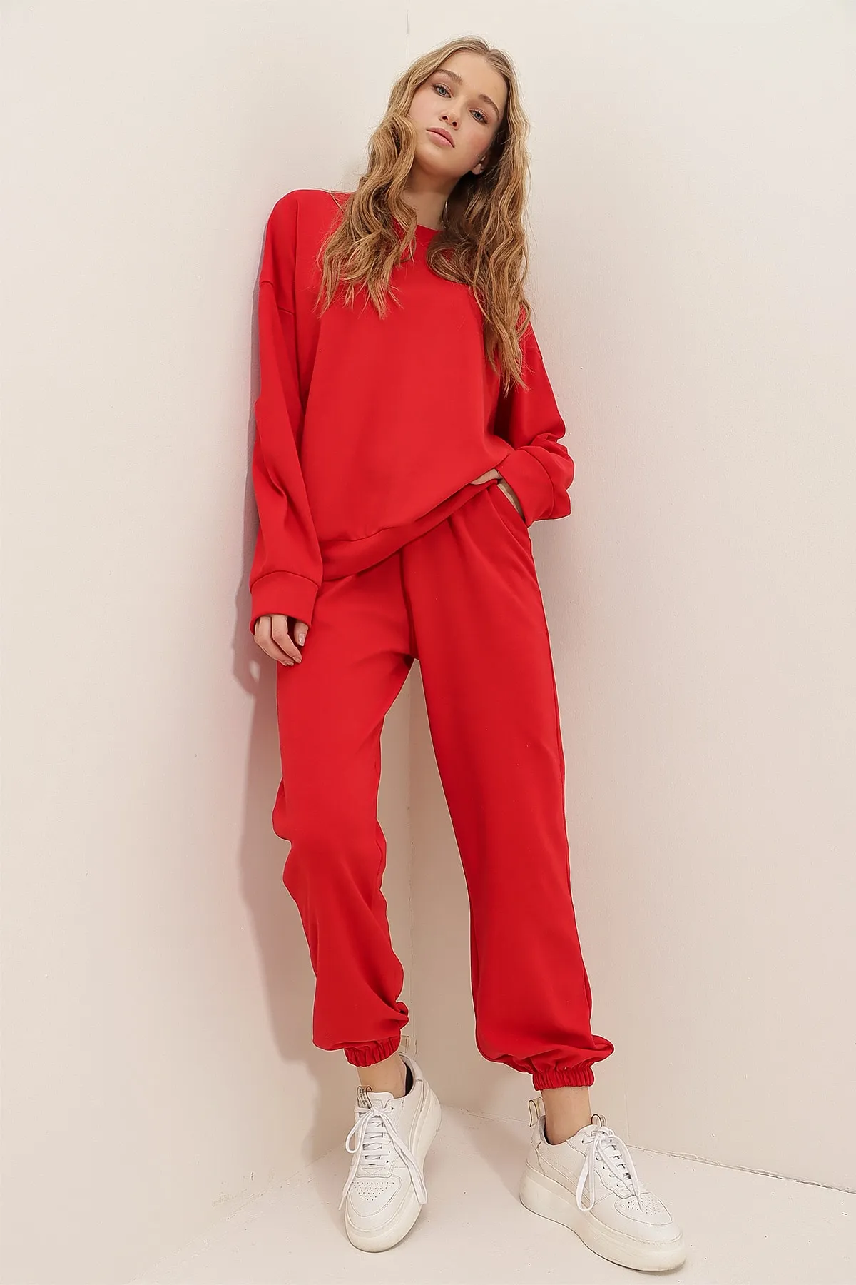Trend Alaçatı Stili  Trainingsanzug - Rot - Regular Fit