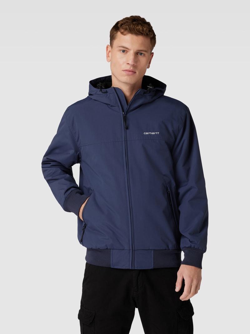 Jacke mit Label-Stitching Modell 'SAIL' in marineblau