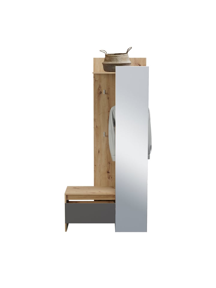 ebuy24 Garderobenaufstellung Torino Eiche Dekor 90 x 39 cm günstig kaufen onesize