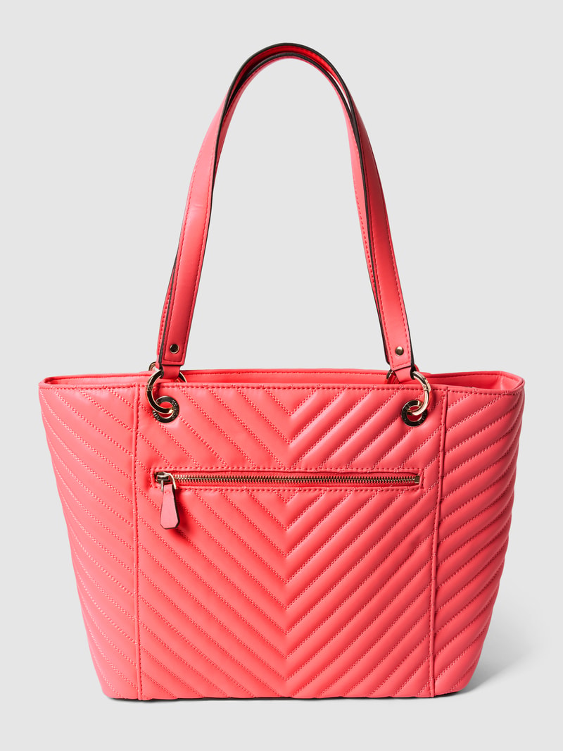 Handtasche mit Steppnähten Modell 'NOELLE' in koralle