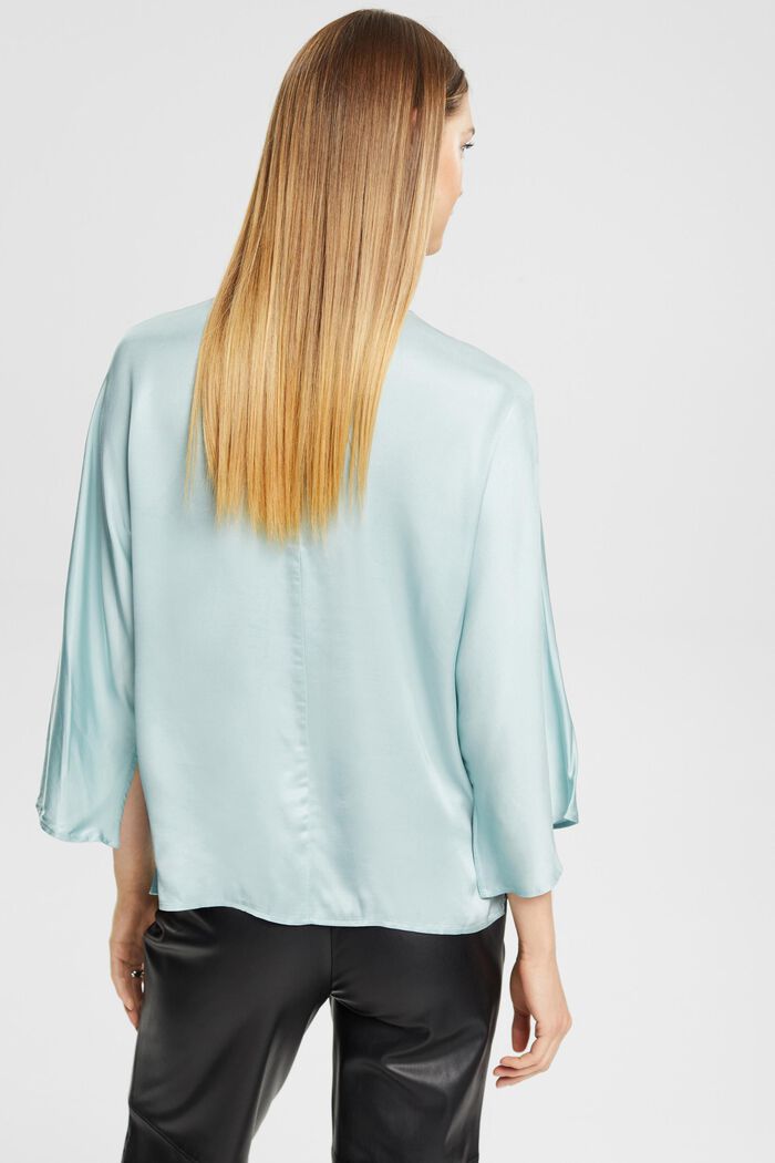 Satinbluse mit Stehkragen
