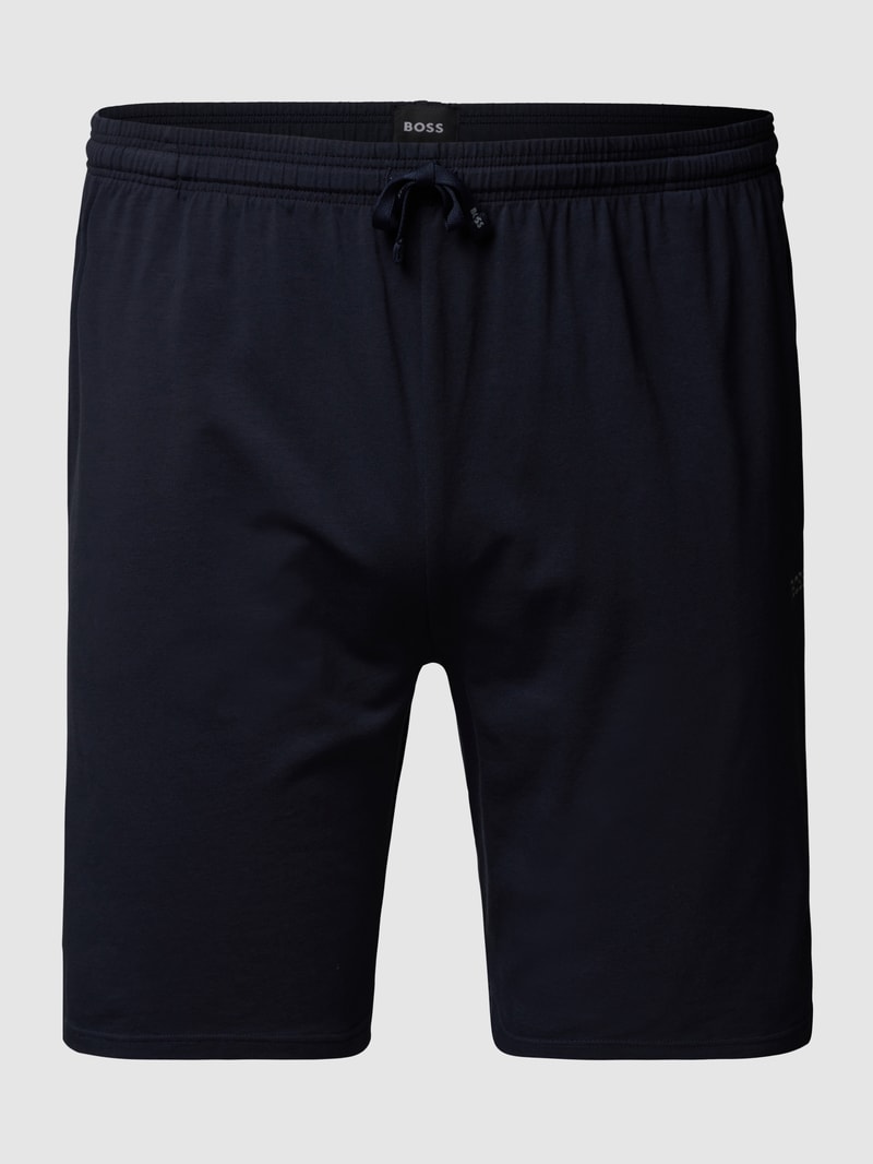 PLUS SIZE Sweatshorts mit Logo-Stitching in dunkelblau
