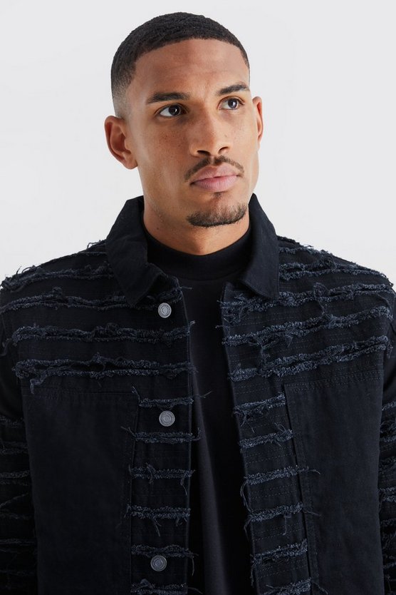 Tall zerrissene Jeansjacke